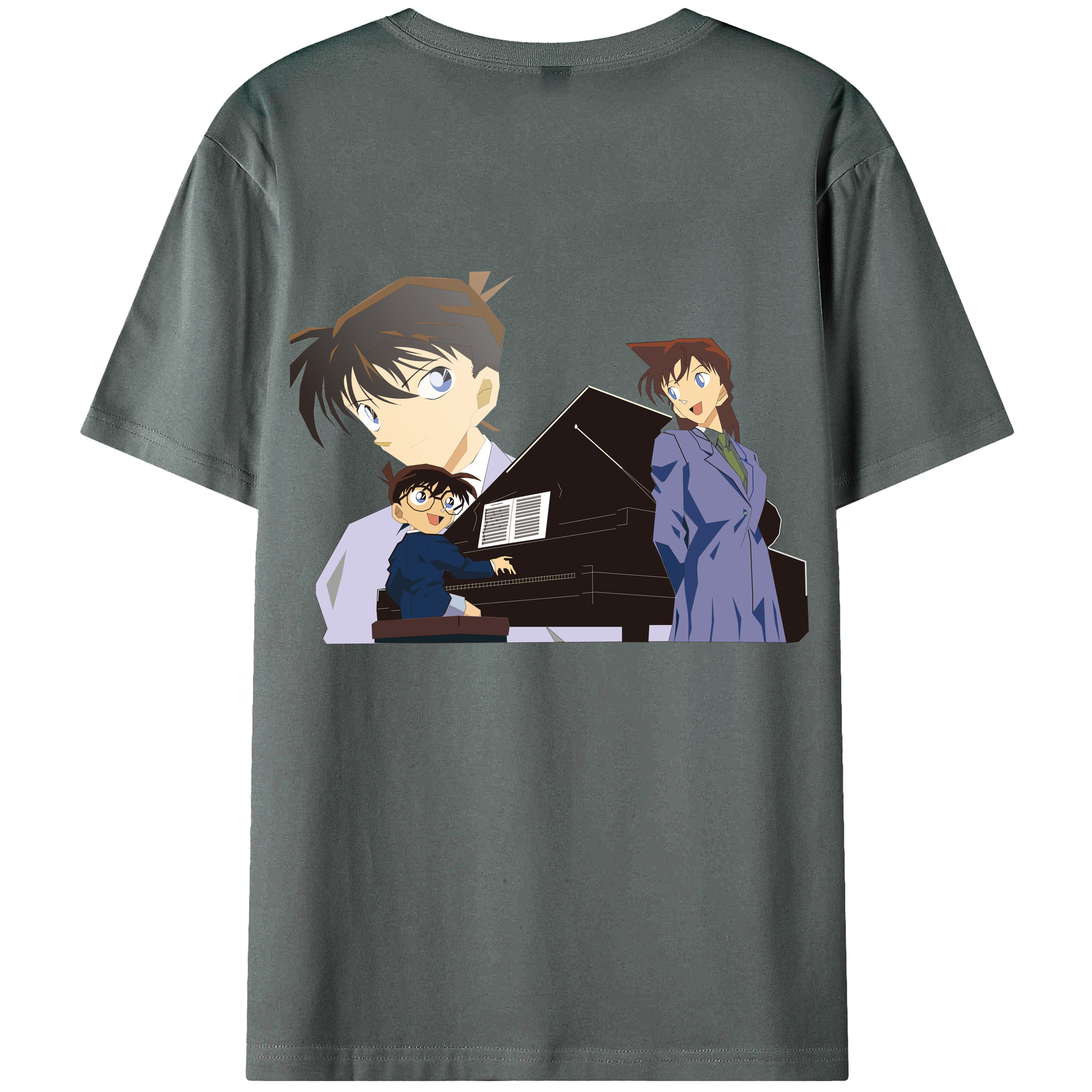 （画像用） 名探偵コナン 毛利 蘭 もうり らん、モーリ ラン Detective Conan Rachel Moore 綿100％ メンズ半袖Tシャツ（バックプリント） 通気性
